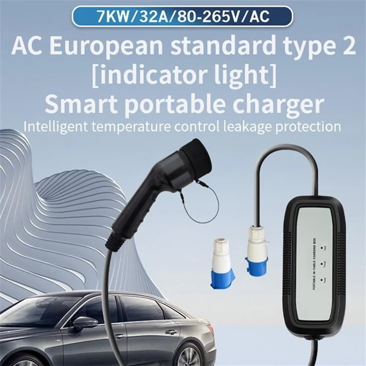 7kw portable ev charger type 2 32a 220v home
